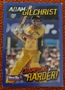 Adam Gilchrist - Aust Cricket Team - Champions Work Harder - 2004 Weetbix Card - Picture 1 of 2