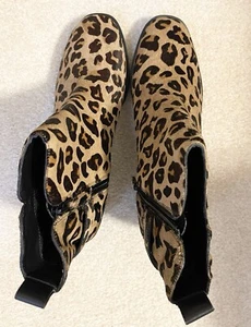 Womens Cole Haan Kimberly Waterproof Animal Print Calf Hair Ankle Bootie Sz 9 - Picture 1 of 3