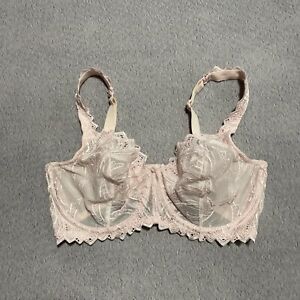Bali Bra 36DD Pink Lace Unlined Embroidered Underwire Adjustable Strap 3314