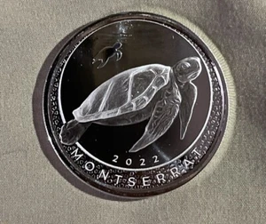 2022 Montserrat 1 oz Silver Turtle Coin w/ Capsule - Picture 1 of 4