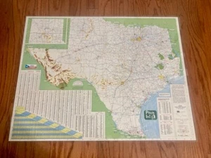 Mapa de viaje oficial de carreteras del estado de Texas 1973 arte de pared Texana - Imagen 1 de 2