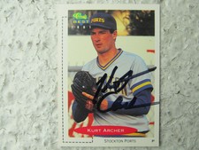 Brewers Kurt Archer Signed Autographed 1991 Minor League Stockton Ports Mint