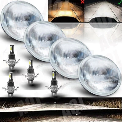 For Ford Galaxie 500 1962-1974 4pcs 5.75" 5-3/4 Round LED Headlights Upgrade - Изображение 1 из 4