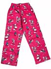NWOT Nite Nite Munki Munki Pajama Bottom Hot Pink Santa Cotton Flannel  Women XS