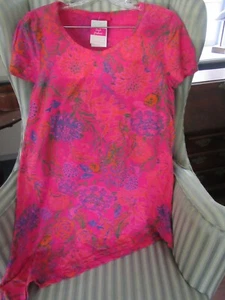 NWT FRESH PRODUCE "OCEANSCAPE" DESIGN SASHA DRAPE TEE.ON RASPBE..FLATTERING..(S) - Picture 1 of 4