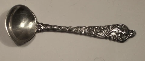 NORWAY NORWEGIAN 830S STERLING BRODRENE LOHNE DOBBEL ROKOKKO SALT SPOON MINT Cover
