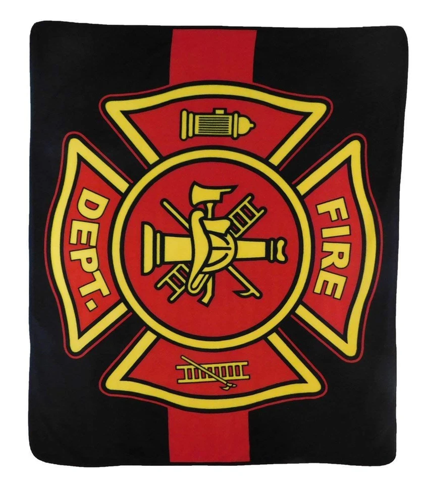 Wholesale (2) Fire Department Thin Red Line 50x60 Polar Fleece Blanket Throw - Image 1 of 1