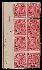 TURKS und CAICOS MR10a - KGV Kriegssteuer ""Double Ovpt"" (pf60365) NH - Bild 1 von 2