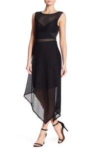 NEW BCBGMAXAZRIA BLACK LEONA ASYMMETRICAL DRESS XBL67N94/L540A SIZE XS - Picture 1 of 8