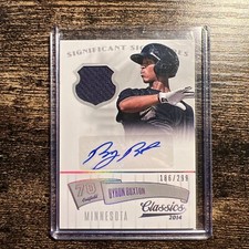 BYRON BUXTON 2014 PANINI CLASSICS SIGNIFICANT SIGNATURES AUTO JERSEY 186/299 RC