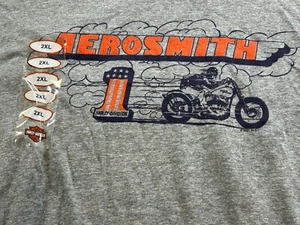 Harley-Davidson Aerosmith Band Gray Men's T-Shirt Size 2XL Biker Concert - Picture 1 of 6