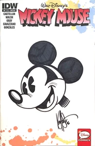 MICKEY MOUSE #1 BLANK VARIANT HAND-DRAWN MICKEY SKETCH BY KEN HAESER SIGNED COA - Picture 1 of 2