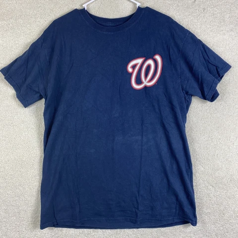 Washington Nationals MLB T Shirt Large Blue Adult Size Large Harper 34 Shirt Cover