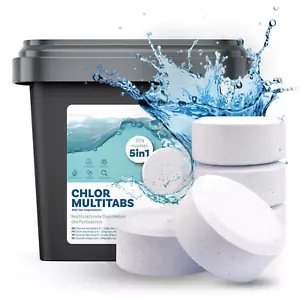 5 kg Multitabs 200G 5in1 Chlortabletten Multifunktion Tabs Chlor für Pool - Bild 1 von 6