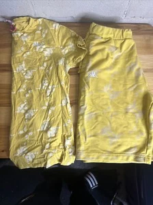 Kappa Yellow Sweatshort Short Sleeve Shirt Set X Large - Picture 1 of 7