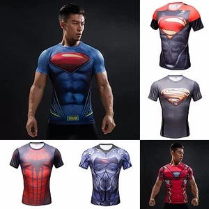 Maglia uomo maglietta fumetti sport fitness t-shirt  bodybuilding men superman  - Foto 1 di 24