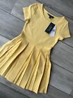 RALPH LAUREN POLO GIRL'S YELLOW SPRING II SOLID DRE-DR-KNT DRESS - 7 - NEW TAGS