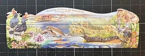 Malaysia 2018 Briefmarke Sarawak Flüsse Kleinbogen S/S Natur Vogel Tiere Affe - Bild 1 von 1
