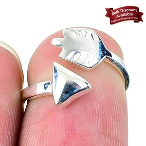 Cluster Ring Size 5 925 Solid Sterling Silver Handmade Indian Jewelry - Picture 1 of 7