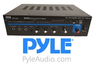 Pyle 80 Watt AC/DC Microphone PA Mono Amplifier with USB/SD/FM/BT, PT110 - Image 1 of 4