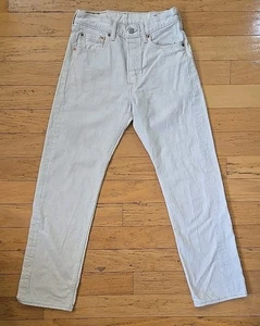 Levis 501 Button Fly Jeans Mens 29x32 (Measures 26x28) SELVEDGE White Oak Cone - Picture 1 of 16