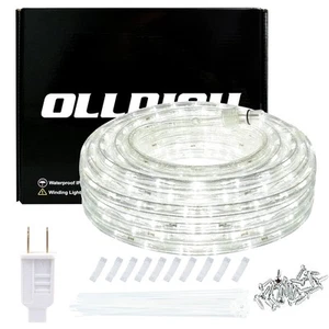 50ft Rope Lights, 360 LED 110V Daylight White 6000K, Waterproof, Indoor/Outdo... - Picture 1 of 7