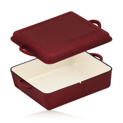 Mahlzeit Gusseisen Bräter emailliert 10,8 Liter | Rot | Schmortopf mit Deckel - Bild 1 von 4