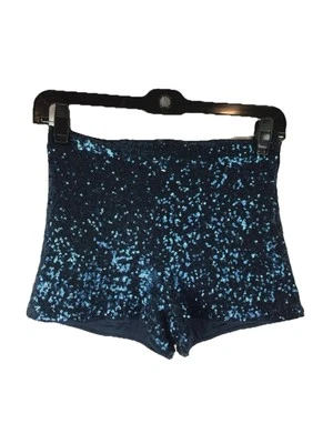 Pantalones Cortos Forever21 Junior’s Lentejuelas Azul Caliente Fiesta Club Verano Noche XS Foto 1 de 4
