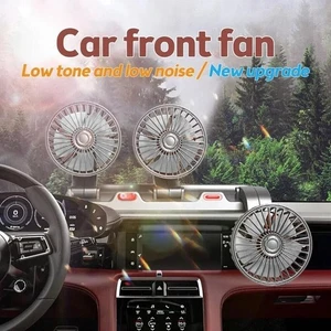 Portable 3 Head Fan Car Cooling 2 Speeds Fan 12V 24V Dual Head Car Fan V1B9 M5T6 - Picture 1 of 9