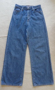 LEVIs HIGH WAISTED STRAIGHT WIDE BLUE JEANS Size 29 COTTON HEMP DENIM W29 L30 - Picture 1 of 7