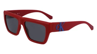 Nuevo CALVIN KLEIN JEANS CKJ-23653S 600 Gafas de sol rojas mate con lentes grises Foto 1 de 4