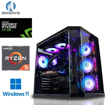 IT BARGAINS LTD. Pacchetto PC da gioco AMD Ryzen 5 9600X 64 GB DDR5 2 TB NVME M.2 SSD 16 GB RTX 5080 W11