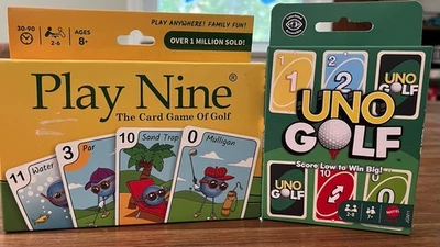 Play Nine Golf Card Game Travel Edition And Golf UNO Special Edition 2-8 Players - Image 1 of 4