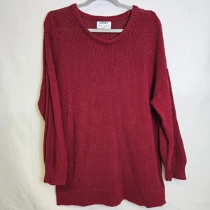 Suéter largo túnica tejido texturizado Old Navy Have A Heart, rojo, para mujer talla XL - Imagen 1 de 11