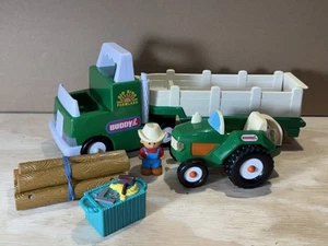 Buddy L Lil' Buddy's Green Tractor & Logging Truck Farmer Toy Big Rigs Farmland - Picture 1 of 6