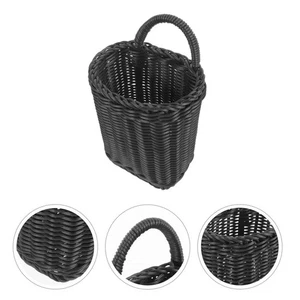 Rattan Hanging Basket Wicker Door Baskets Wall Storage with Handle - Picture 1 of 12
