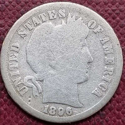 1896 O Barber Dime 10c Circulated #92995 - Изображение 1 из 2