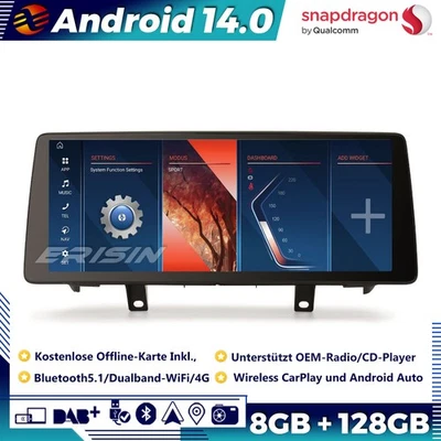 12.3" 128GB DAB+Android 14 Autoradio GPS CarPlay DSP SWC Wifi Für BMW X5 F15 NBT - Bild 1 von 4