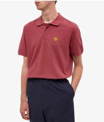 Kenzo Cotton Polo Shirt With Tiger Logo in Bodo/Red/Burgundy Authentic - Image 1 of 4