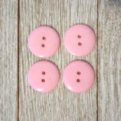 4 Pink Sewing Buttons Crafting Flat Resin 2 Hole 3/4"  20mm  - Image 1 of 2