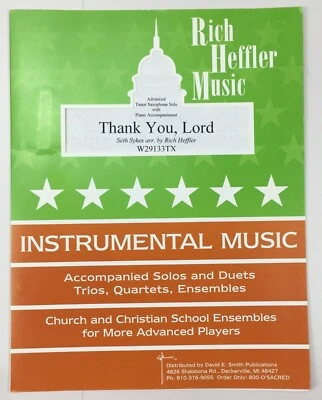 Thank You Lord Tenor Saxophone Solo Piano Sheet Music Rich Heffler Advanced - Image 1 of 4