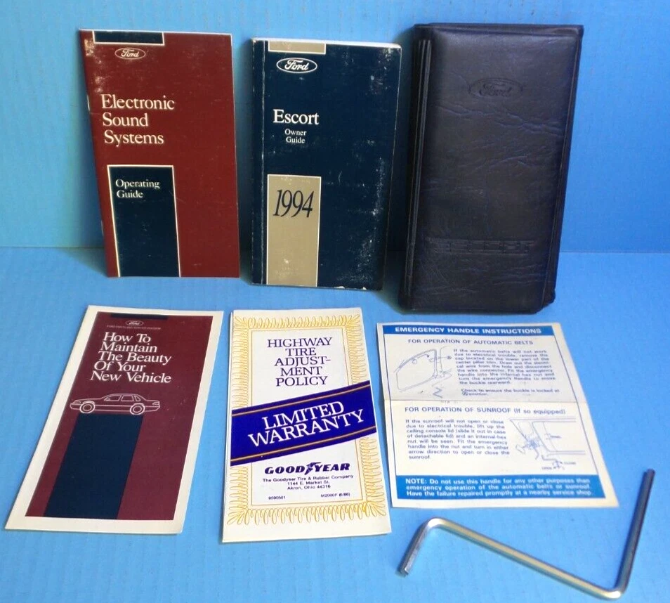 Ford Escort 94 1994 manual del propietario con herramienta de techo corredizo Foto 1 de 1