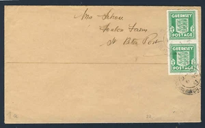 GUERNSEY 1941 OCUPACIÓN ALEMANA 1/2d. PAR DE RULETAS verde azulado en cubierta SG 1b - Imagen 1 de 1