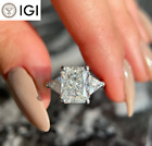950 Platinum Igi Gia Real Lab Grown Diamond Wedding Ring 3.00 Carat Radiant Cut
