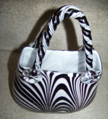 Художественное стекло кошелек стекла 9» высокий черный и белый зебра узор - Изображение 1 из 4