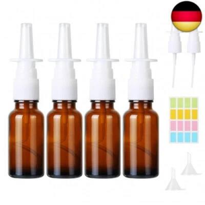 CoKeeSun 4 Stück Nasen Sprühflaschen, 15ml Glas Nasenspray Flasche Leer, W