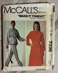 McCalls 7336 VTG Dress or Top & Pants Pattern Size XL 1980s Uncut FF - Picture 1 of 2