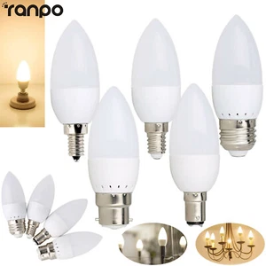 110-220V 3W LED Chandelier Candle Light Bulb E12 E26 E27 E14 B22 B15 White Lamp - Picture 1 of 18