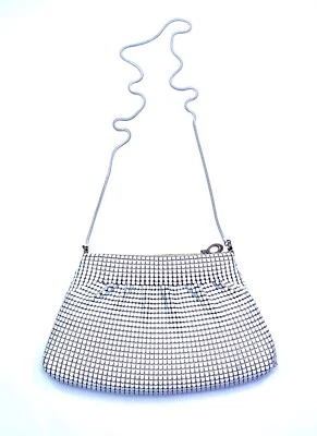 Vintage White Metal Mesh Shoulder Bag Purse - Image 1 of 4