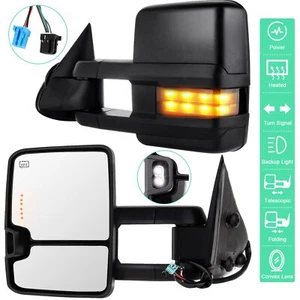 Power Heated Signals LH+RH Side For 2004 Chevy Silverado 2500 Hd Tow Mirrors - Picture 1 of 12